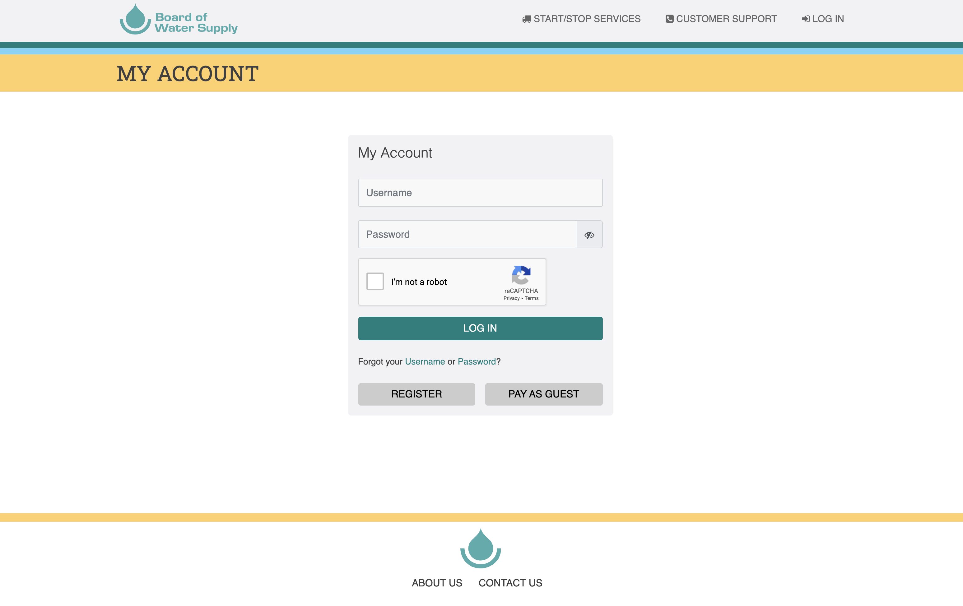 account portal login page