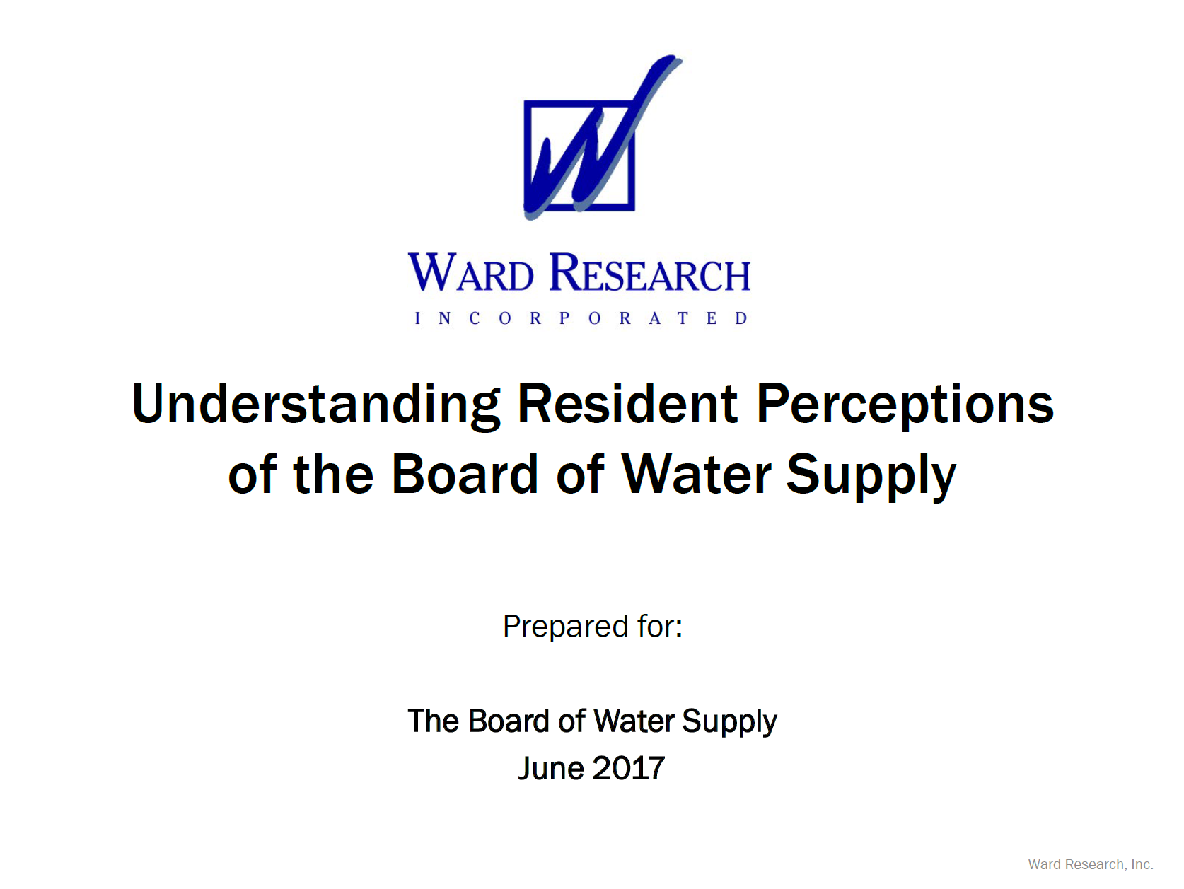 bws customer survey resident insights survey ward research june 2017