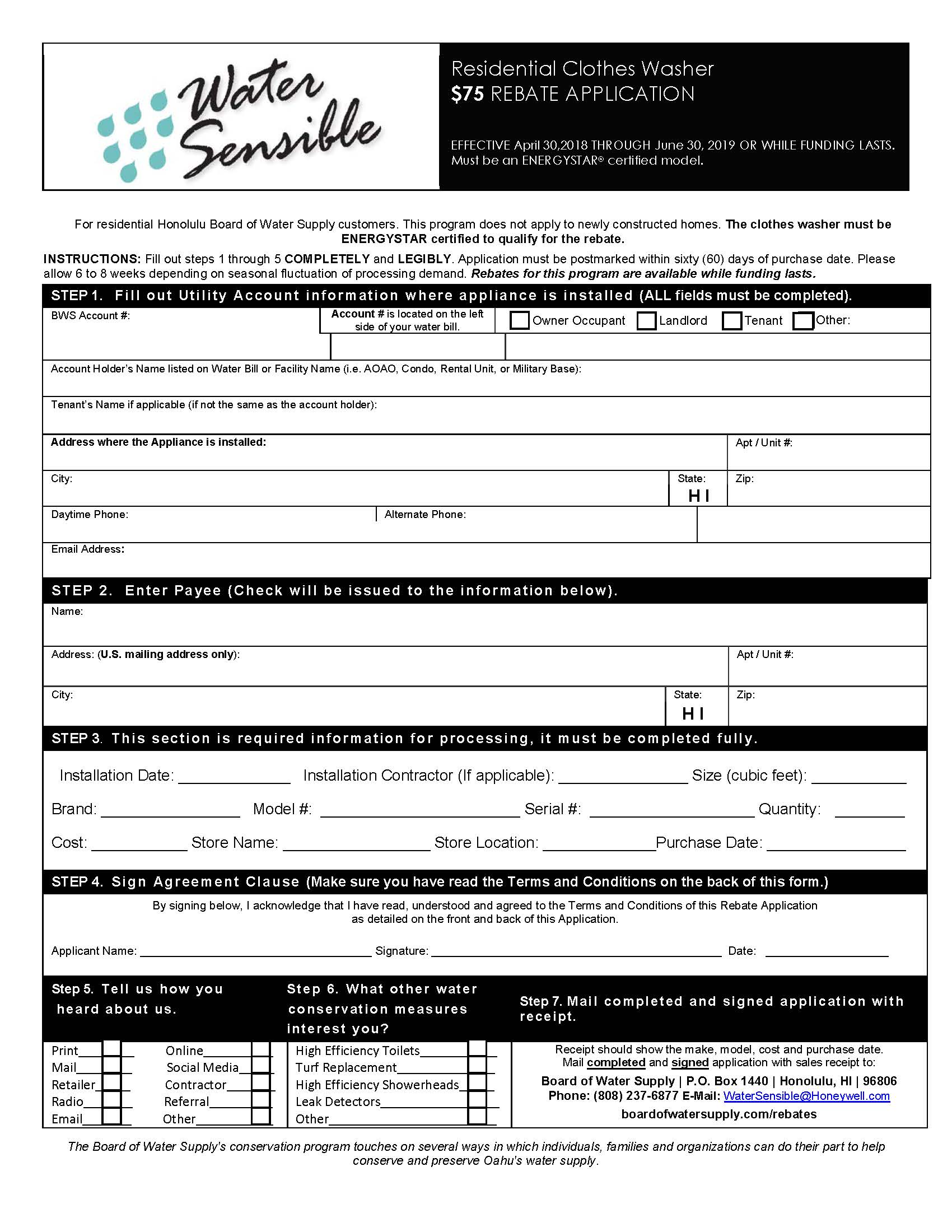 residential rebates board of