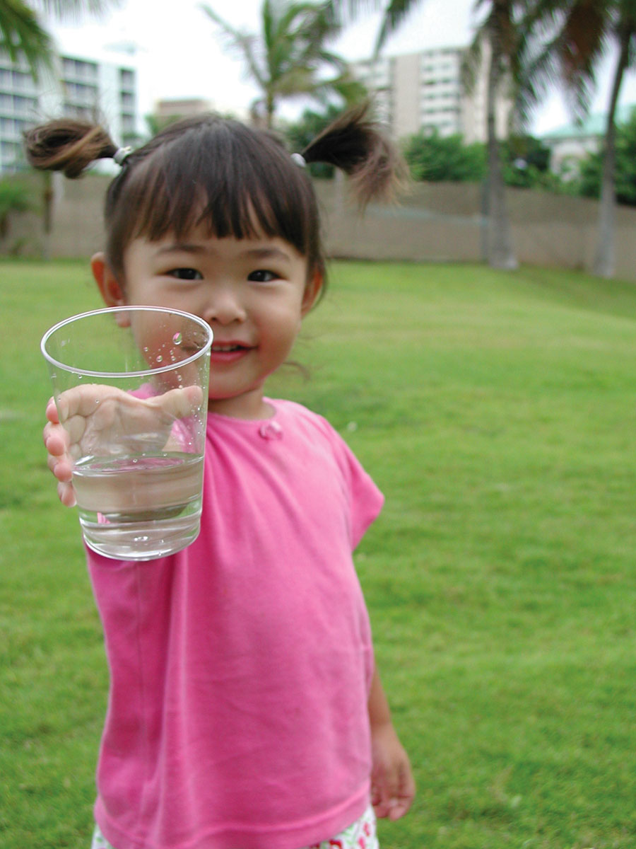 girl with cup of water