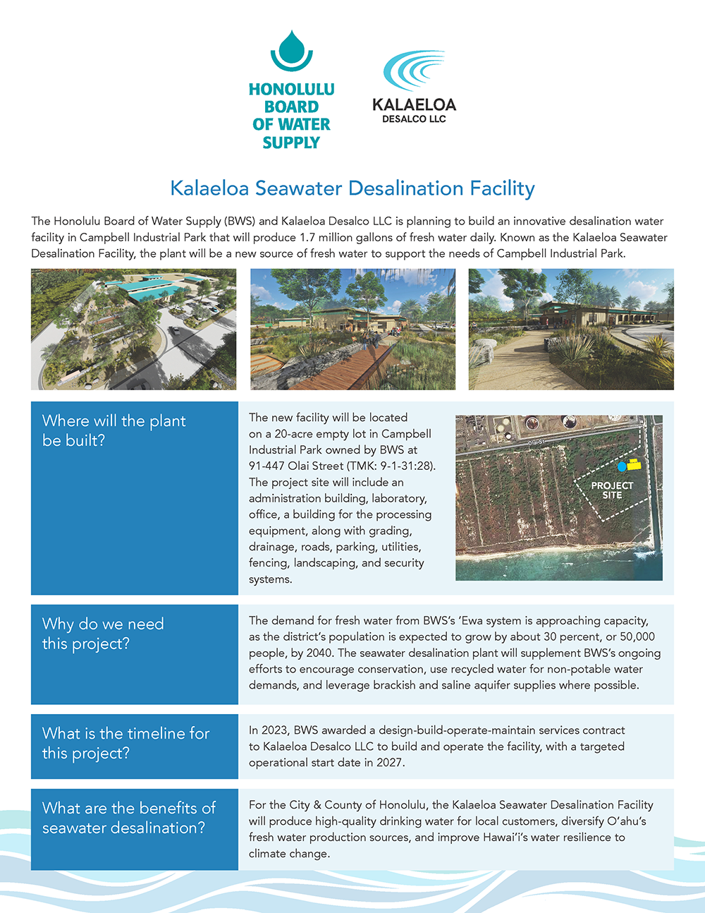 Kalaeloa Seawater Desalination Plant FAQ