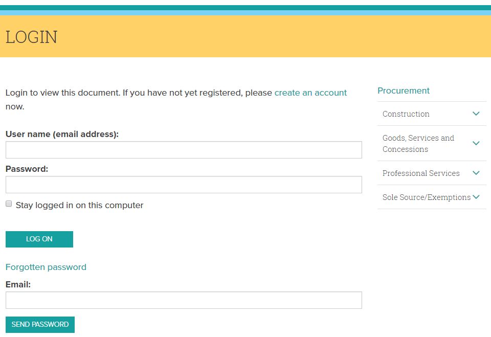 faq procurement forgot password