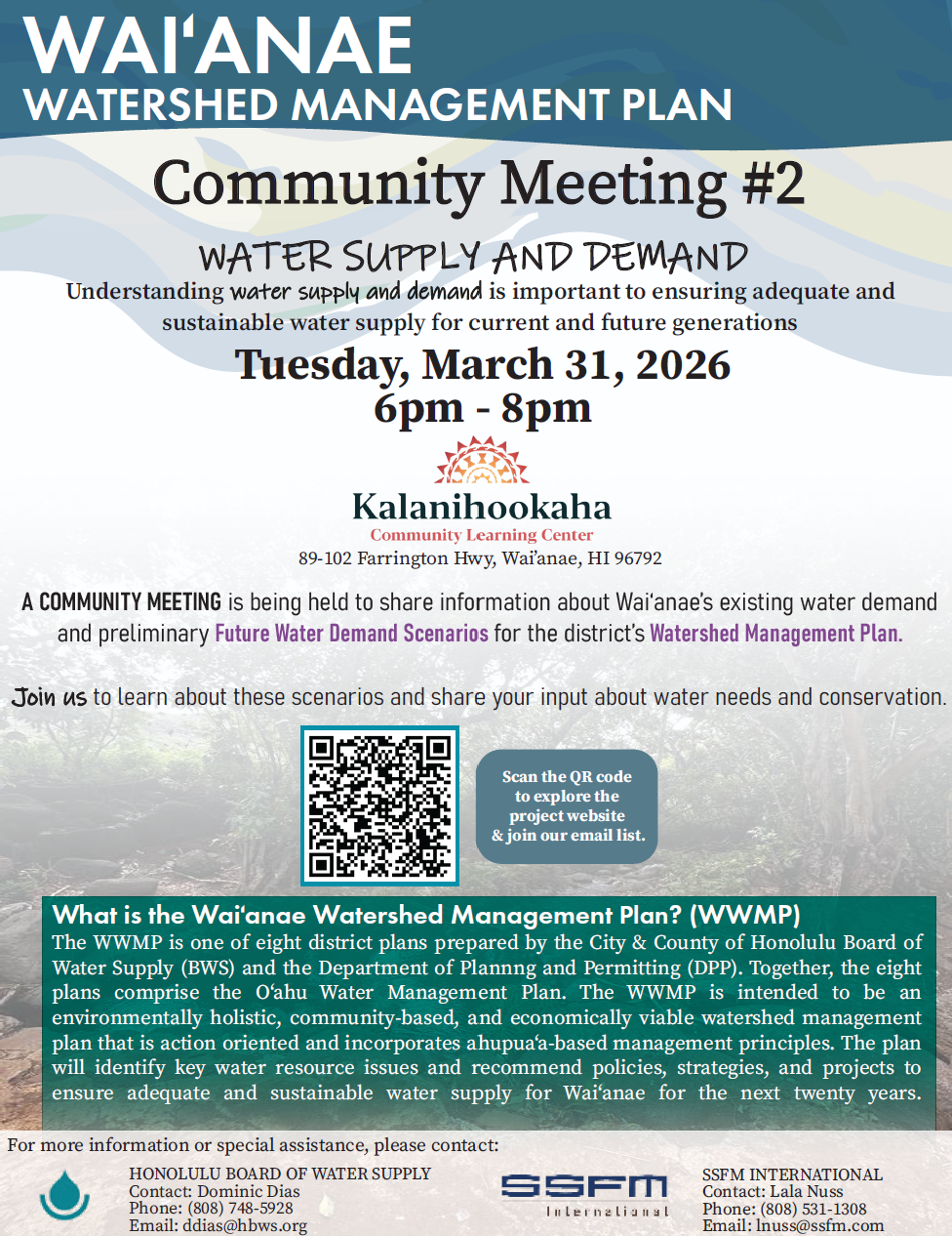 waianae watershed management plan community meeting