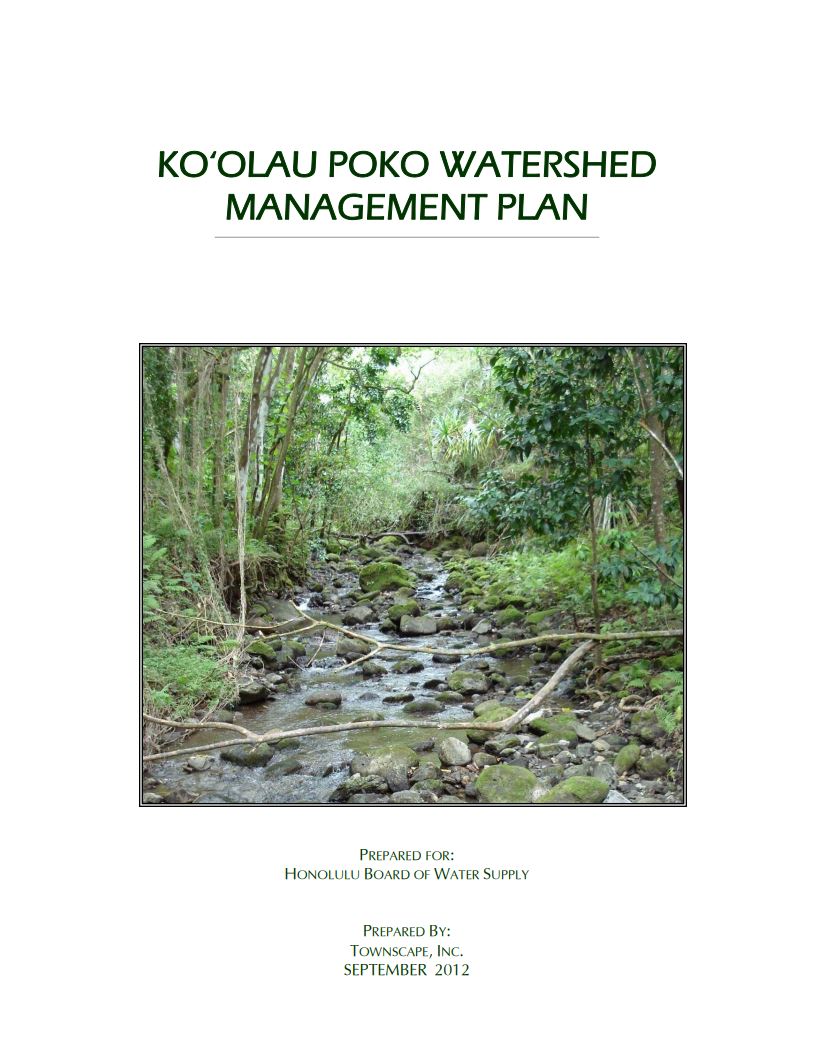 koolau poko watershed management plan