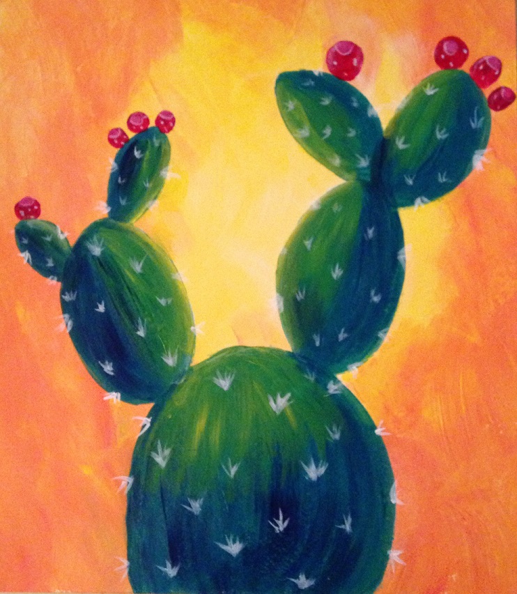 creating cactus art a paint in the garden series