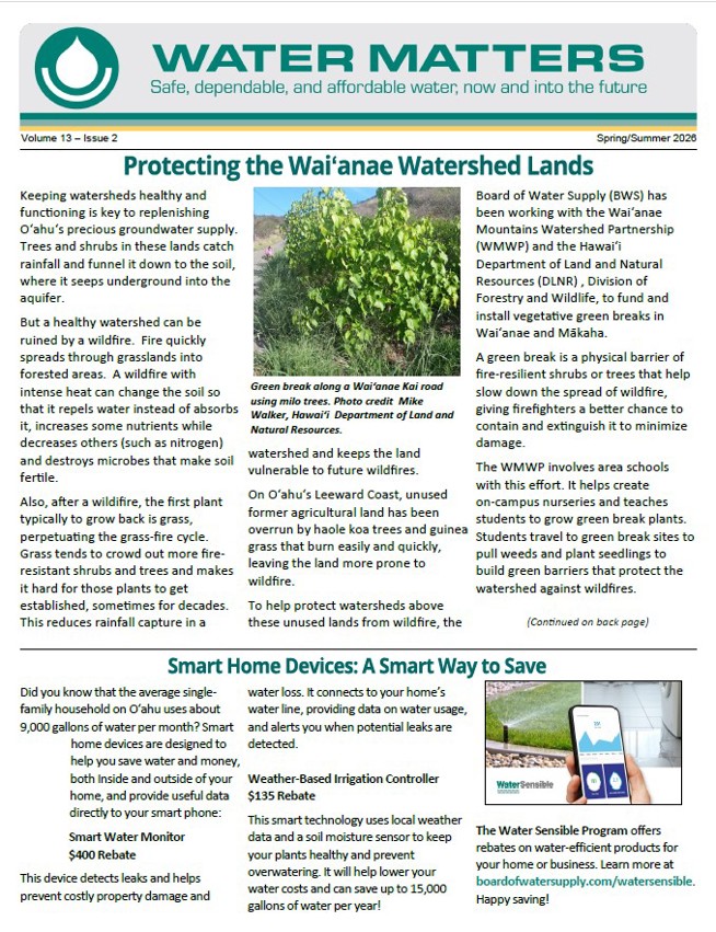 Water Matters Newsletter | Spring/Summer 2026