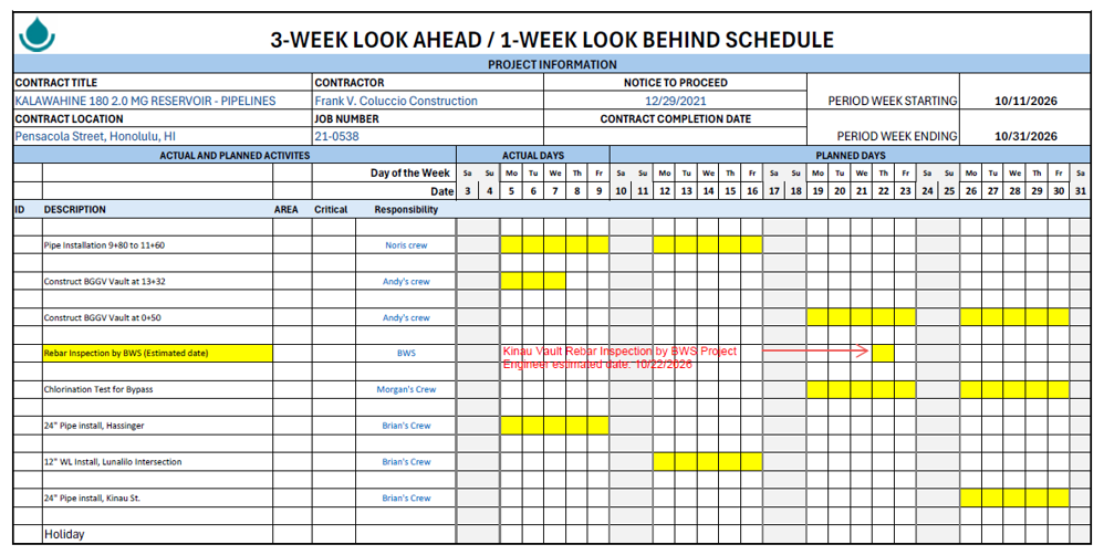 3 Week Schedule 10.11.26 10.31.26
