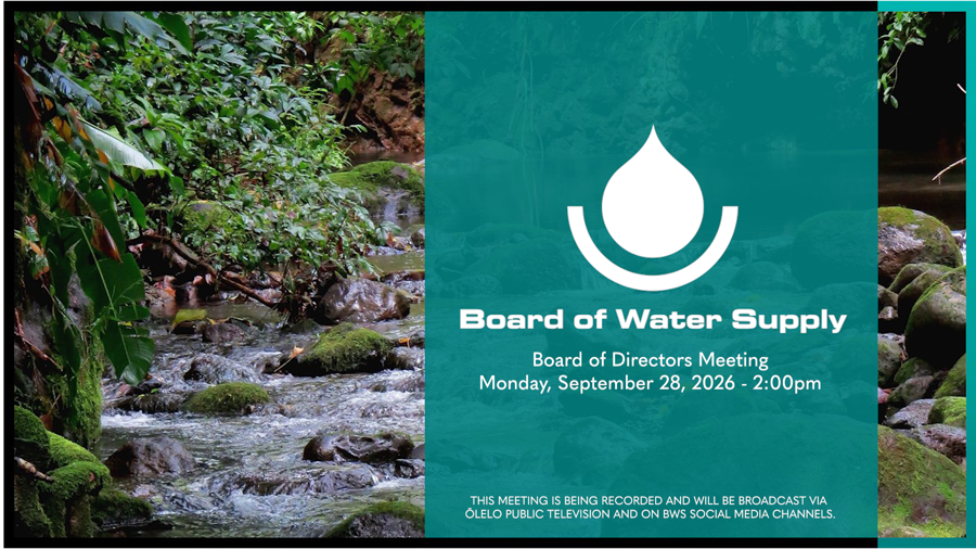 September 28, 2026 BWS Board of Directors | Livestream